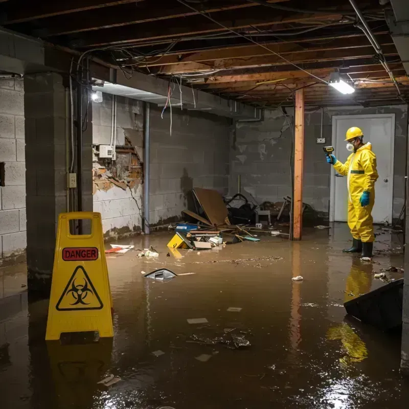 Flooded Basement Electrical Hazard in East Alton, IL Property